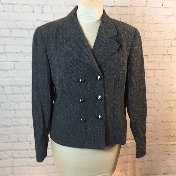 Saks 5th Ave gray blazer w conical buttons - Picture 1 of 6